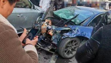 Столкновение Tesla Model 3 с автобусом на высокой скорости попало на камеру видеонаблюдения в Китае