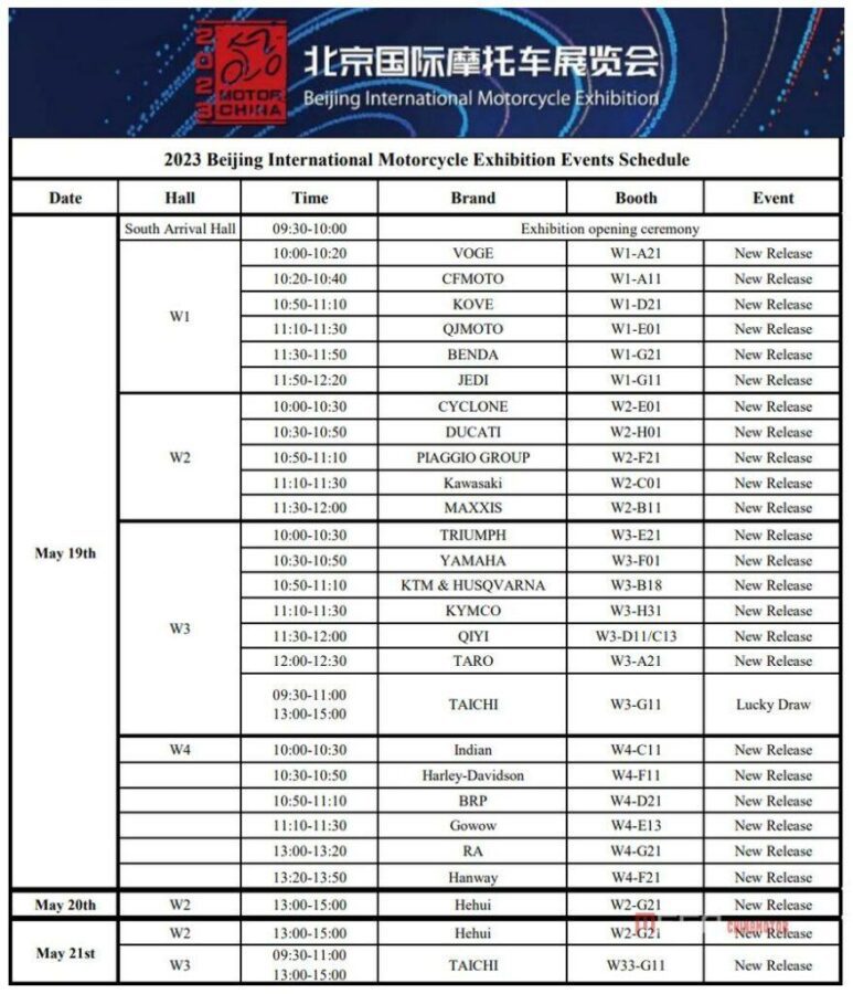 Пекинская международная выставка мотоциклов MOTOR CHINA 2023, начнется 19 мая 2023г.