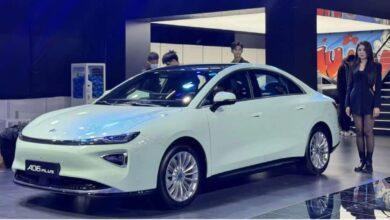 Электрический седан GAC Hycan A06 Plus представлен на автосалоне Гуанчжоу 2023 в Китае по цене от 19 300 долларов США Электрический седан GAC Hycan A06 Plus представлен на автосалоне Гуанчжоу 2023 в Китае по цене от 19 300 долларов США