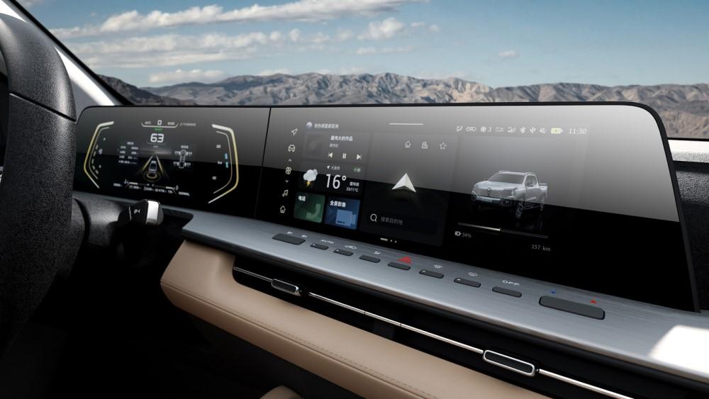 пикап Changan Hunter серийный гибрид в Китае салон салон приборная панель