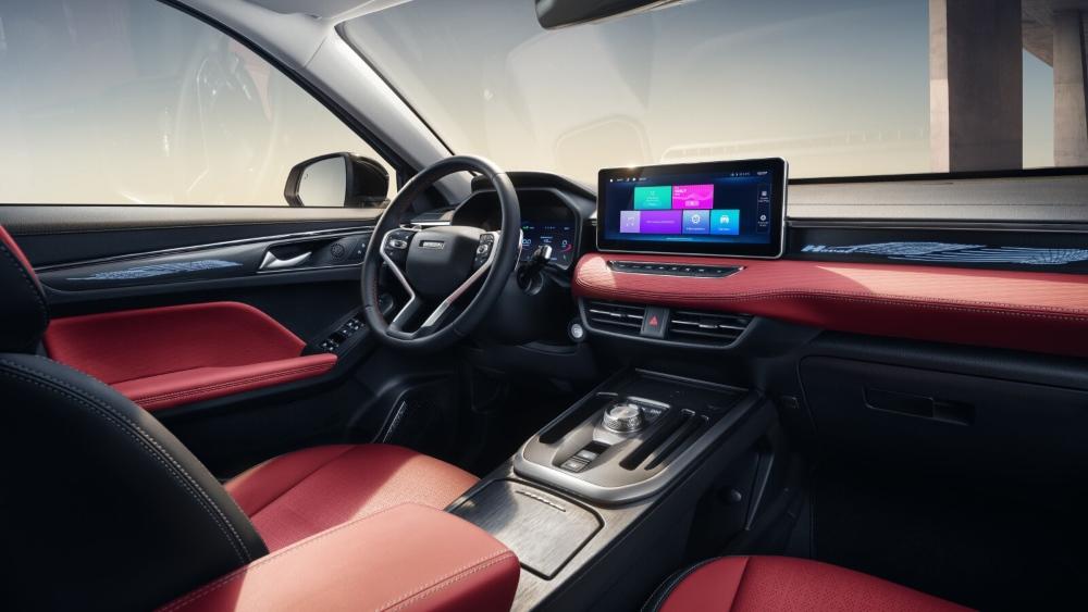 Обновленный кроссовер Haval Jolion салон интерьер первый ряд