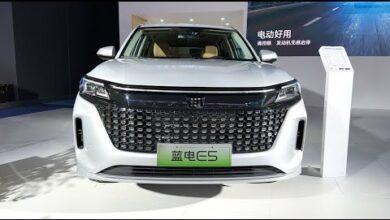 Обзор экстерьера и интерьера: SERES LanDian E5 PHEV 2024 года — Автосалон в Гуанчжоу, 2023 год