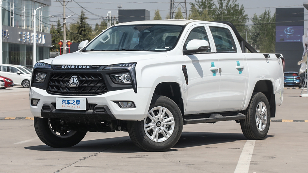 Howo s6 vgv полноприводный пикап белый вид сбоку спереди