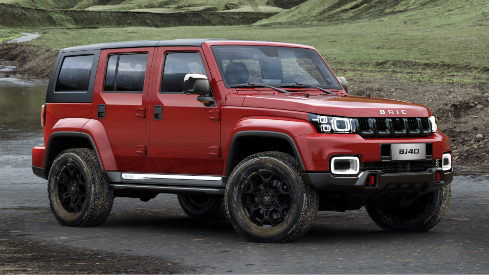 дизельный baic bj40, красная боковая передняя часть