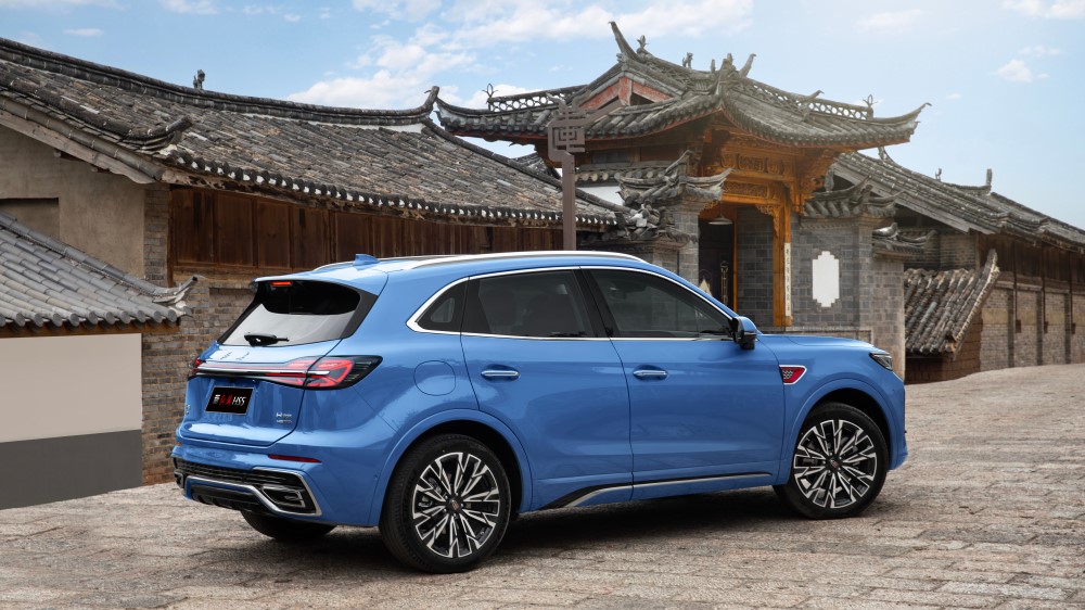 обновленный новый кроссовер Hongqi HS5 рестайлинг боковая задняя часть