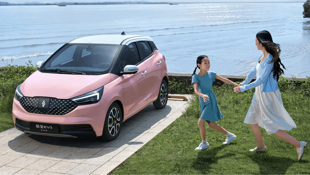 JMEV EV3 Электрический хэтчбек Боковая передняя часть