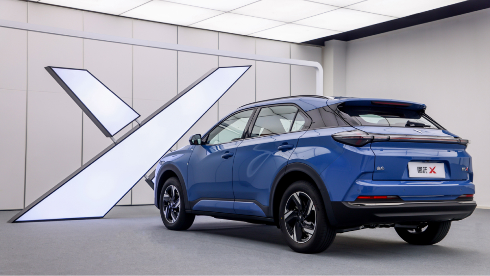 кроссовер hozon auto neta x боковой задний синий синий