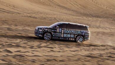 В Китае флагманский кроссовер Denza N9 был замечен на испытания в условиях жаркой погоды.