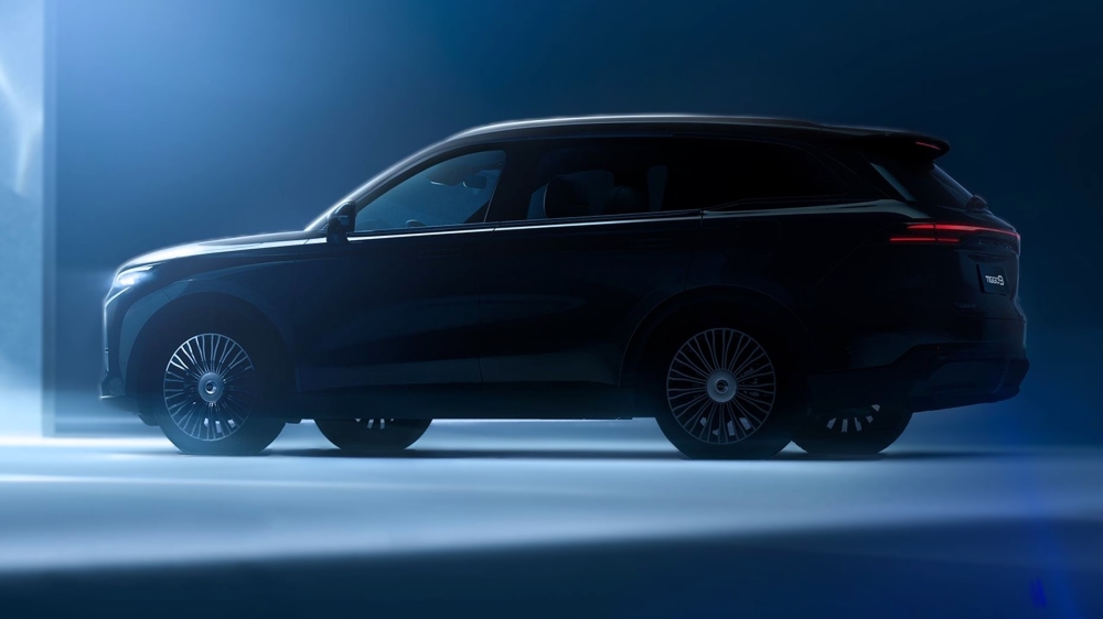 Chery Tiggo 9 для России кроссовер вид сбоку сзади