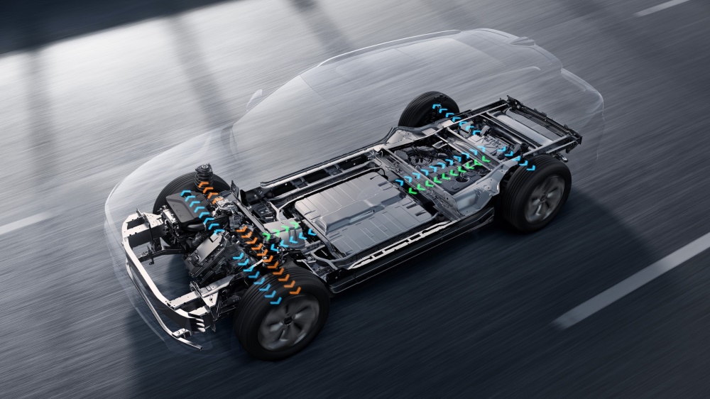 Схема работы гибридной силовой установки Exeed RX C-DM Hybrid