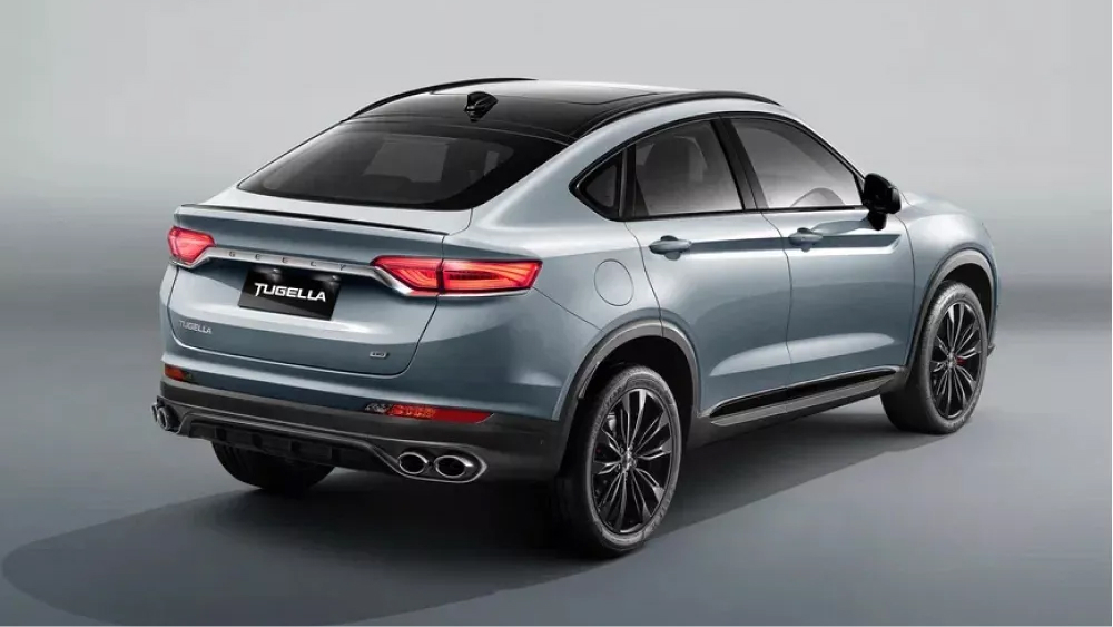 geely tugella передняя сторона синий кроссовер