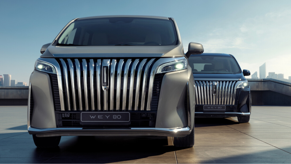 wey 80 россия гибридный минивэн передняя часть бежевый синий gwm