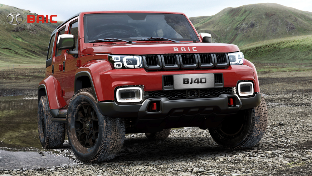 дизельный baic bj40, красная боковая передняя часть