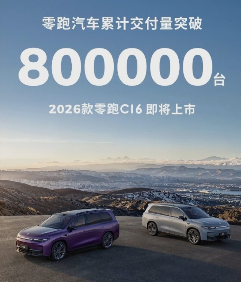 В Китае Leapmotor достиг рубежа в 800 000 поставленных автомобилей
