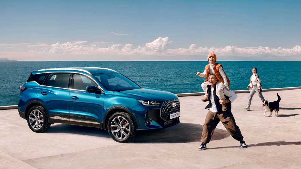 Chery Tiggo 7l AWD Полный -Wheel Drive Cross -Lines на передней части -синий старт продажи цены цены