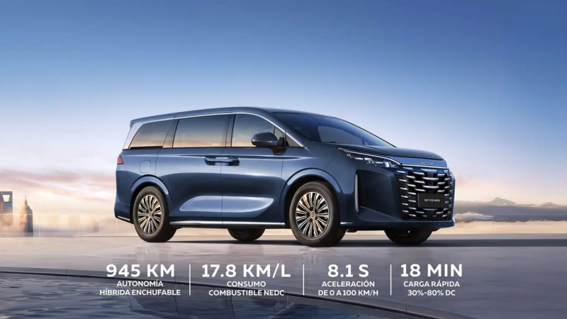 В Китае раскрыт минивэн BYD M9 перед запуском в Мексике
