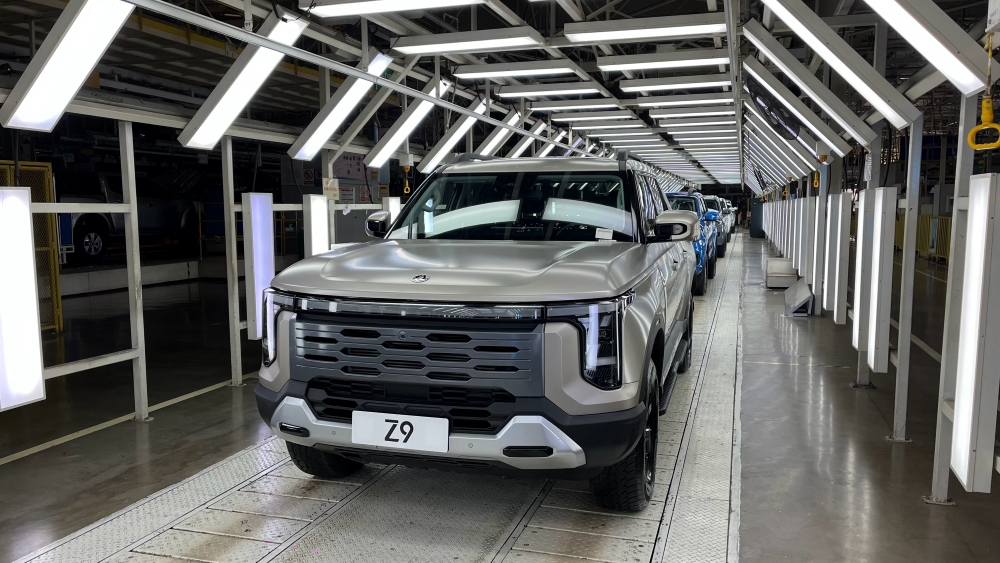 Пикап Dongfeng Z9 на передней части переднего конвейера Zhengzhou Nissan Plant