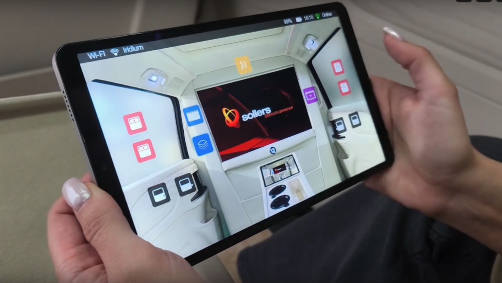 Minivan Sollers SP7 VIP -версия салон интерьер планшет