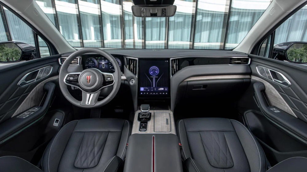 Кроссовер -салон Hongqi HS7 Черная кожа
