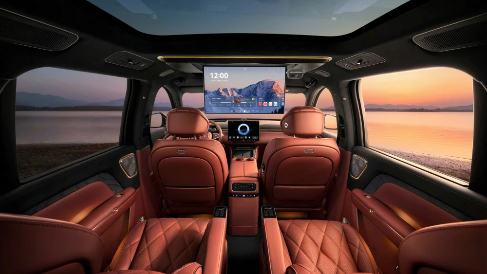 voyah taishan салон кроссовер интерьер рыжий оснащение