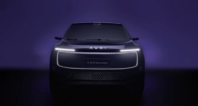 В Китае дебютировал электрический Audi E SUV Concept, брат модели E5, с зарядкой 800В.
