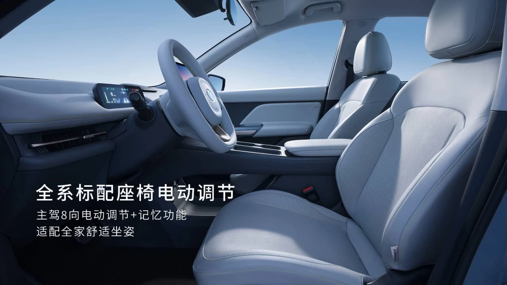 кроссовер JMEV Yichi 05S амберавто А7 салон интерьер первый ряд сиденья