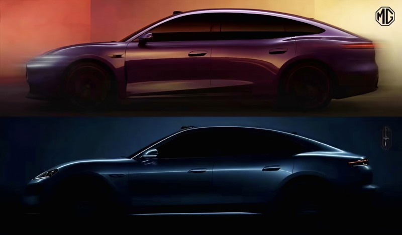 В Китае тизерно показали полностью электрический MG7, предположительно, это новая модификация.