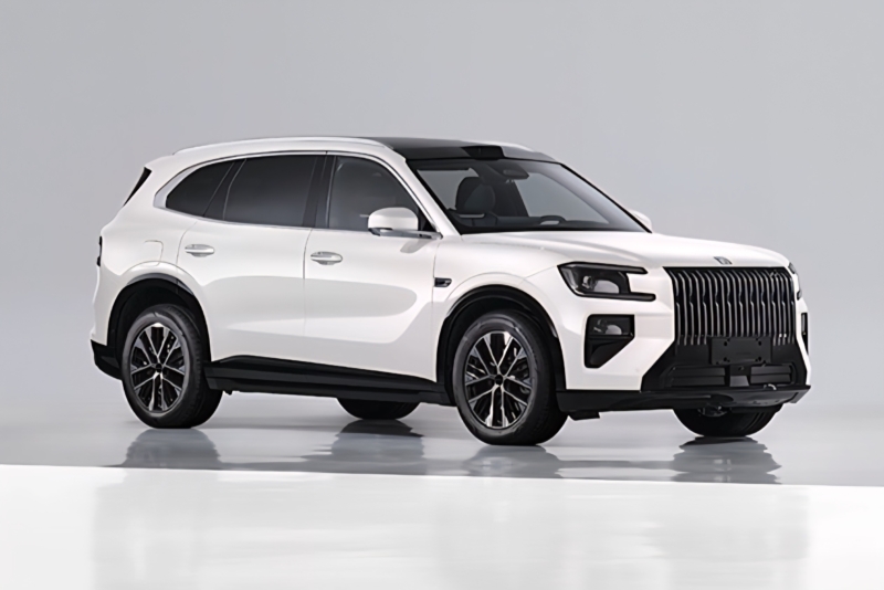 В Китае заметили спортивную версию Zeekr 8X PHEV с электроспойлером и полностью черным экстерьером.