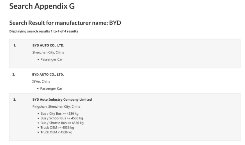 В Китае BYD подала заявку на экспорт электромобилей в Канаду, воспользовавшись новой тарифной ставкой 6,1%.