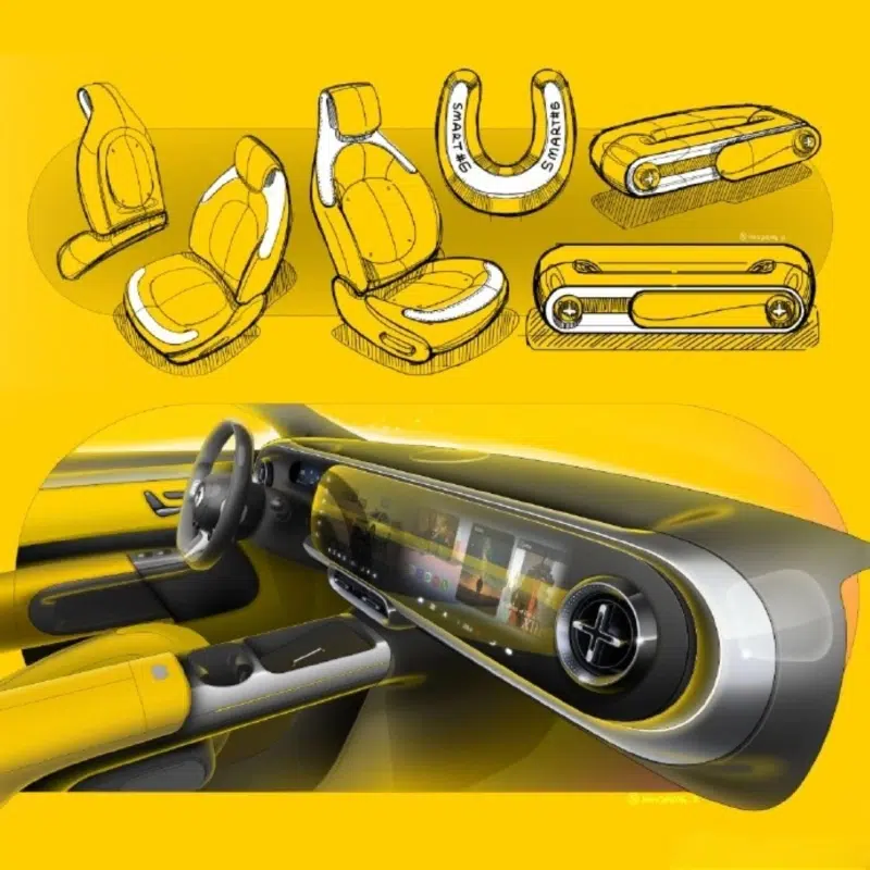 В Китае показали дизайн роскошного лифтбек-седана Smart #6 EHD до премьеры в Пекине 2026 года.